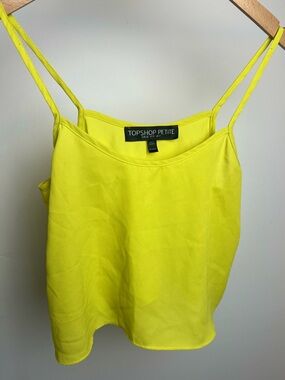 Topshop Petite Bright Yellow Crop Top